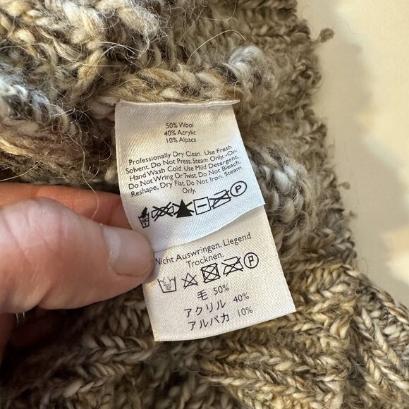 Eddie Bauer Womens Wool Blend Cardigan Shawl Collar Sweater Medium Open Knit - Picture 4 of 8